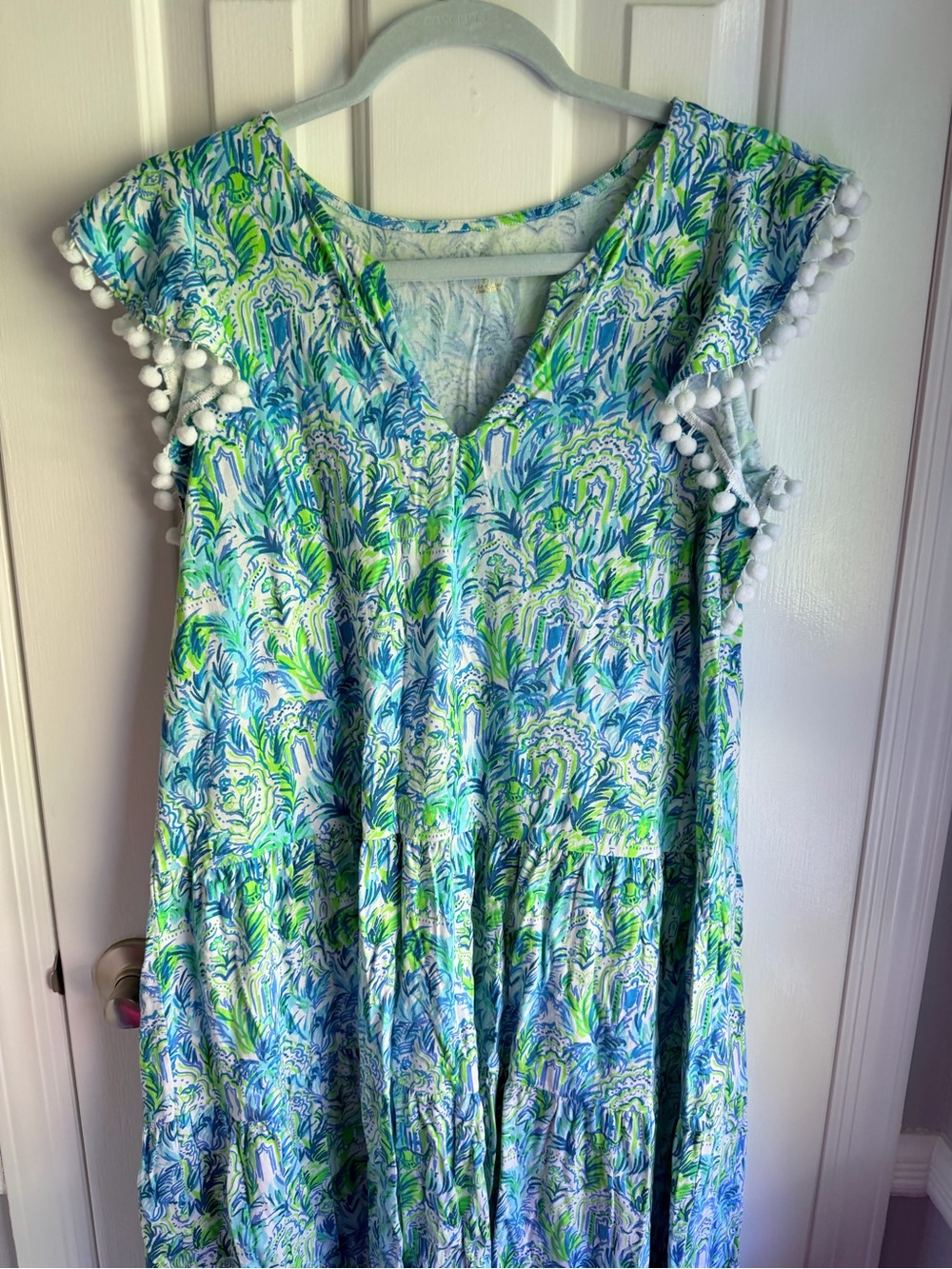 Lilly Pulitzer Blue and Green Tropical Print dress